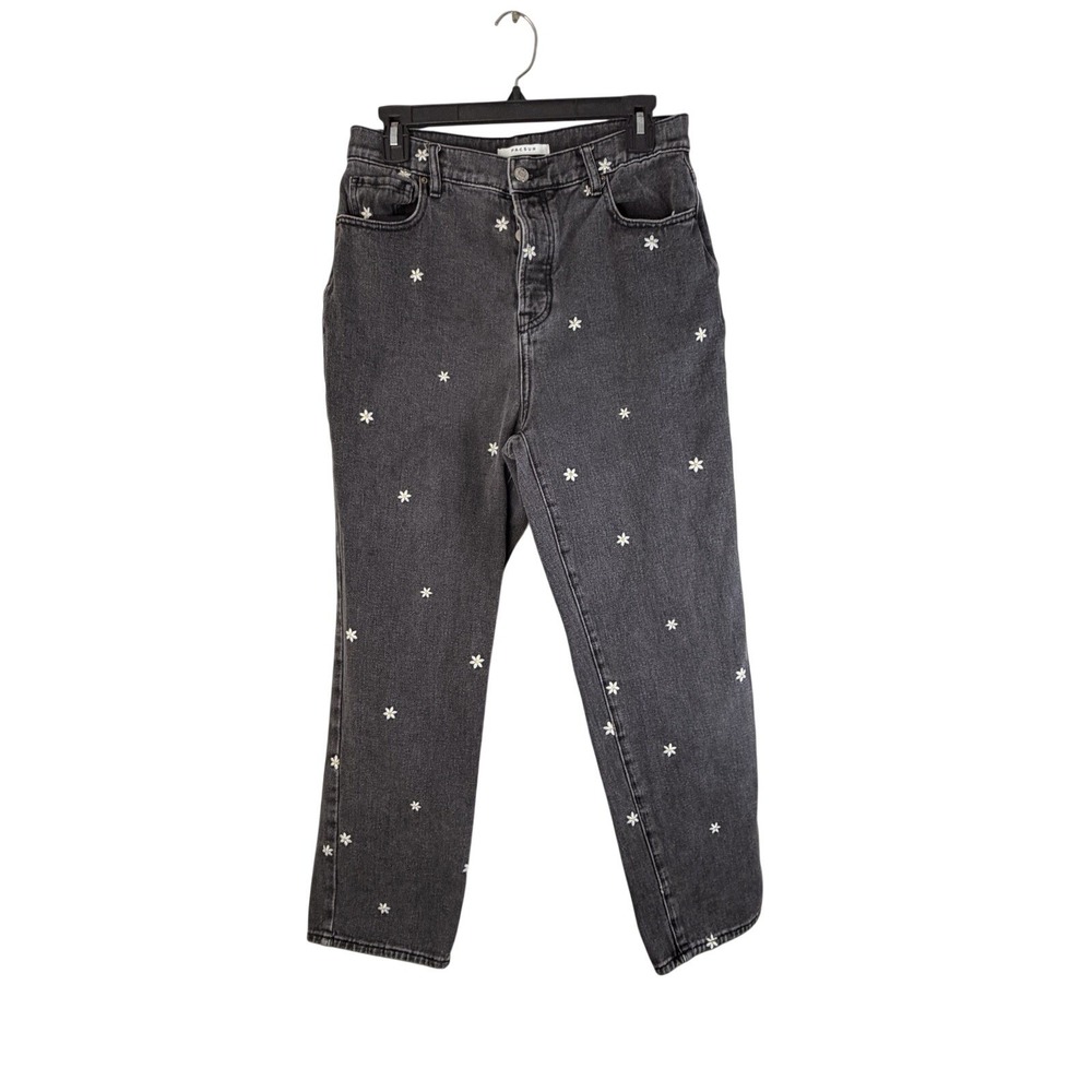PacSun Mom Jeans Women's 28 Black Wash Floral Daisy Denim High Waist